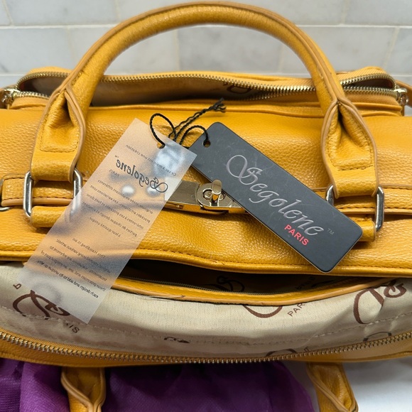 Segolene Paris Hand Bag Good. Mustard Yellow. EUC - Picture 10 of 16